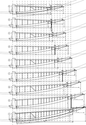 Skulpturenhalle, roof construction, cross section